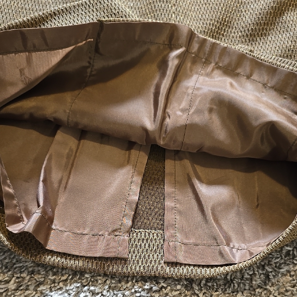 70s Rare Brown & Gold Ribbed Midi Pencil Skirt Set Made In Germany - Picture 12 of 12